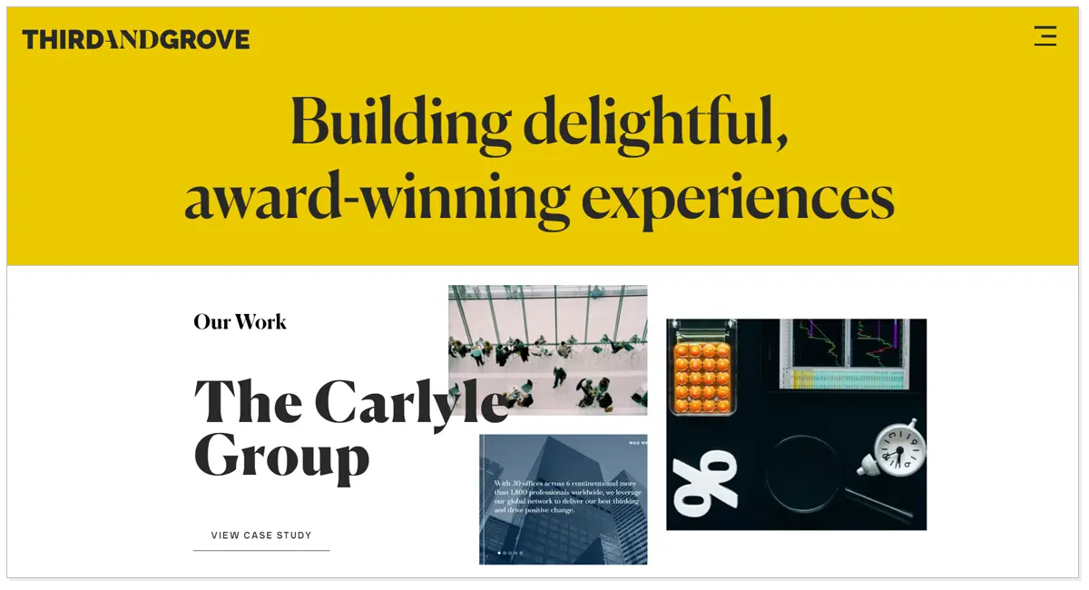 Third & Grove with the line stating The Carlyle Group.