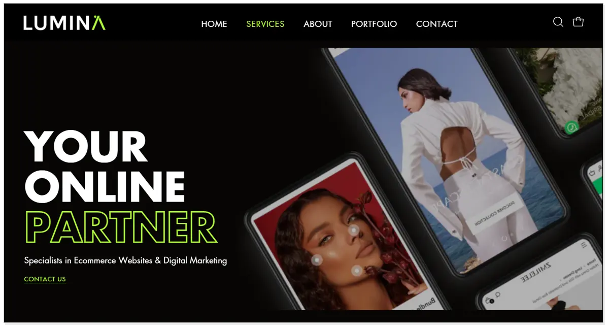 Lumina home page with the picture of girls.