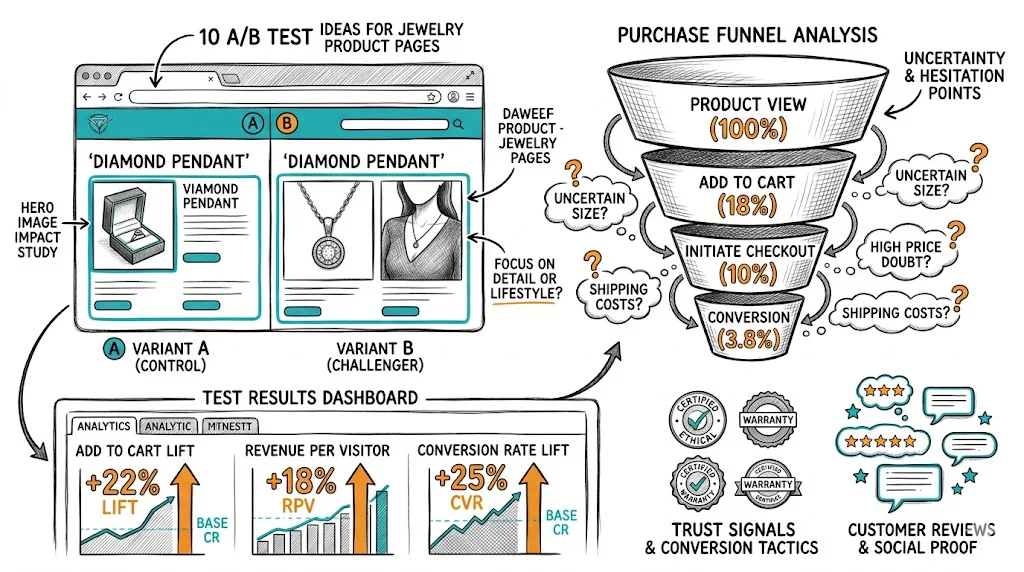 10 A/B Test Ideas for Jewelry Product Pages