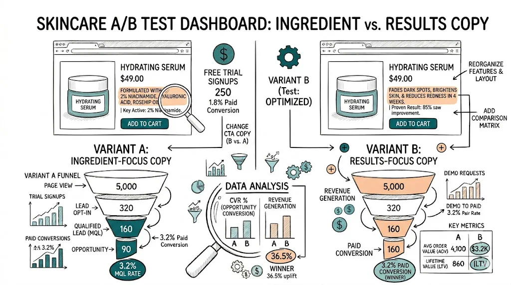 10 A/B Test Ideas for Skincare Product Pages