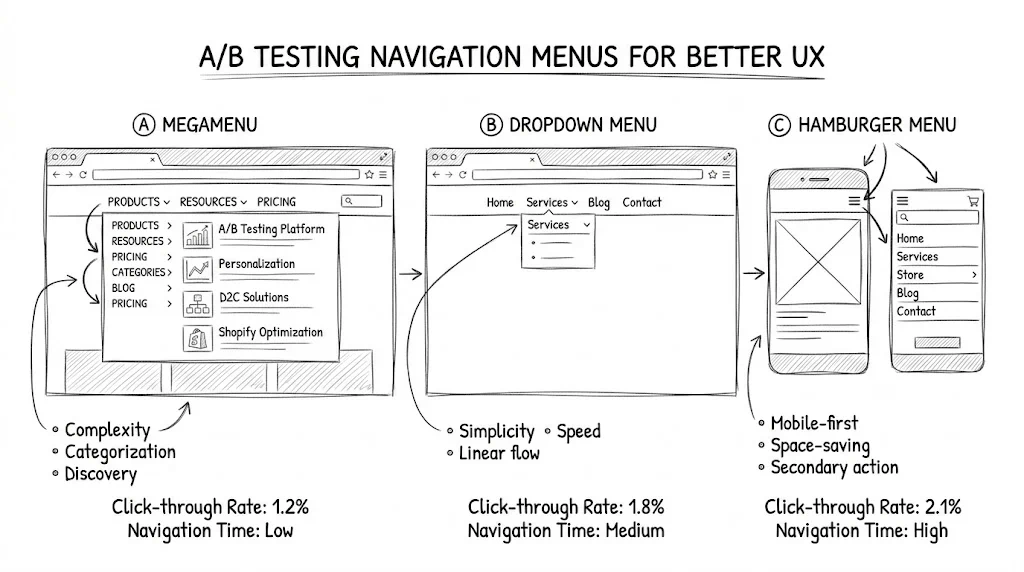 A/B Testing Navigation Menus for Better UX