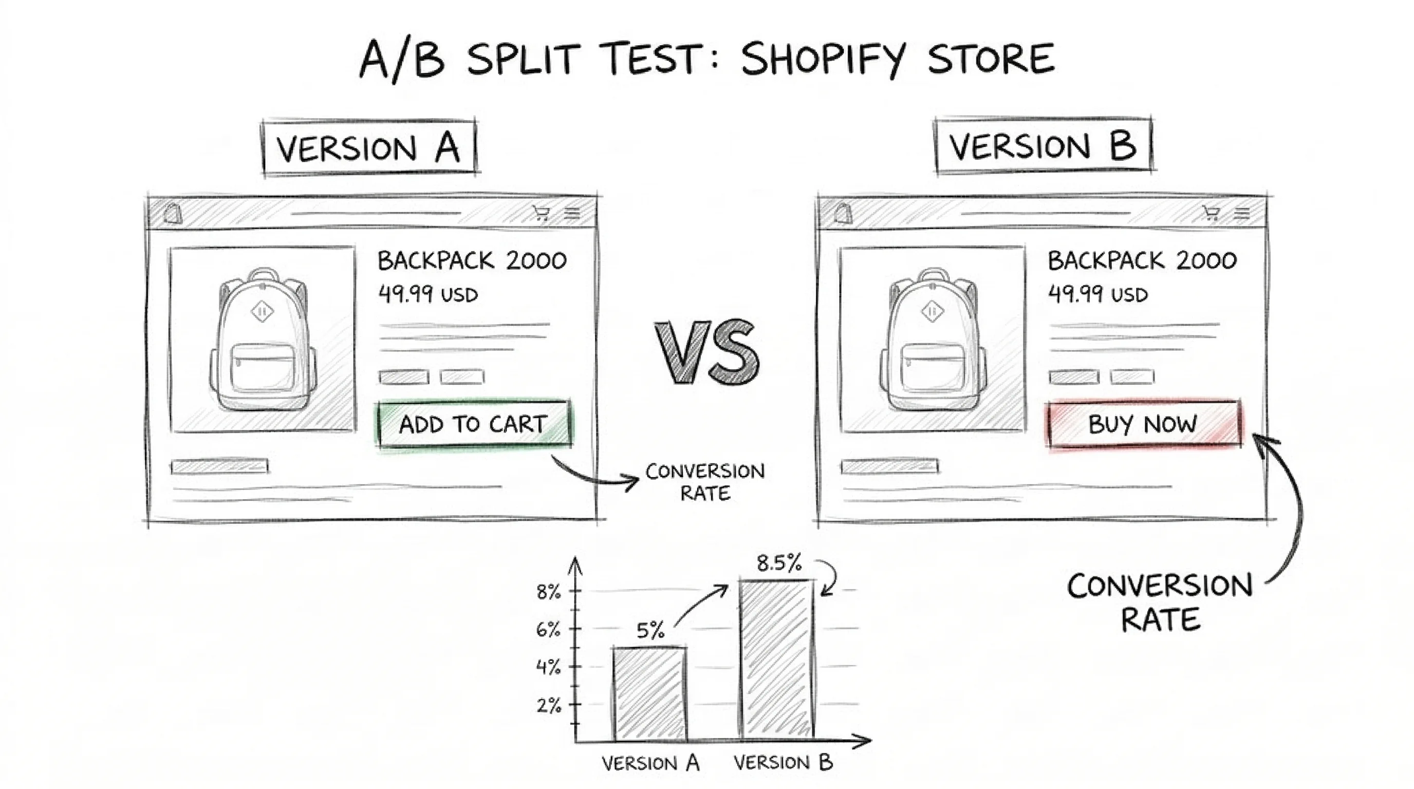 Ecommerce product page testable elements