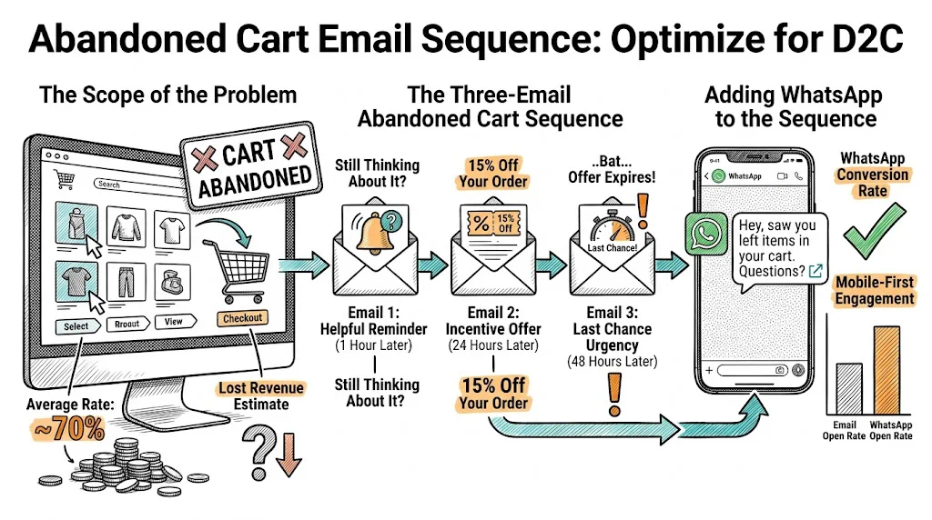 Abandoned Cart Email Sequence: Optimize for D2C