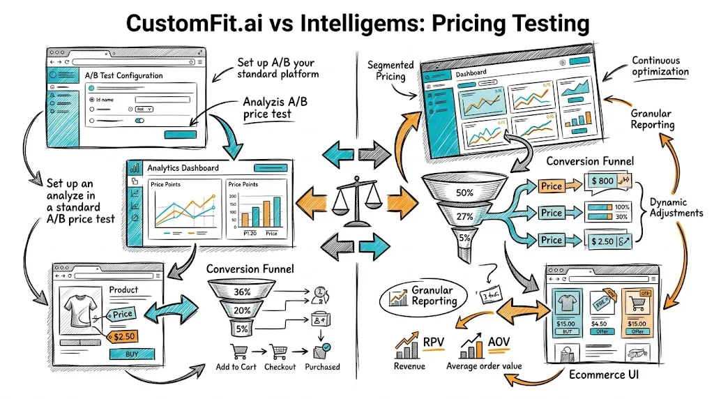 CustomFit.ai vs Intelligems: Pricing Testing Compared