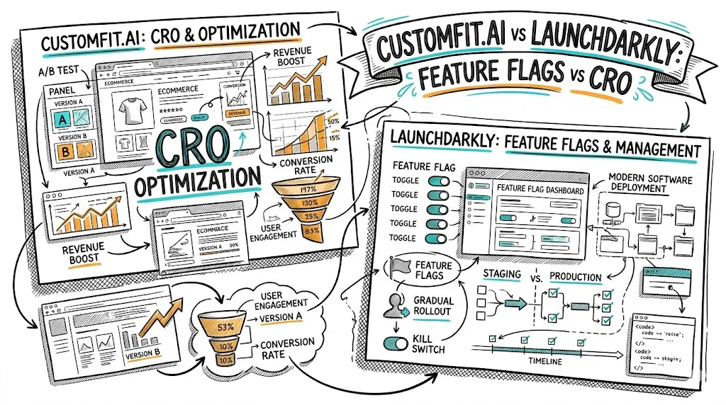 CustomFit.ai vs LaunchDarkly: Feature Flags vs CRO