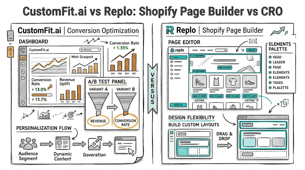 CustomFit.ai vs Replo: Shopify Page Builder vs CRO