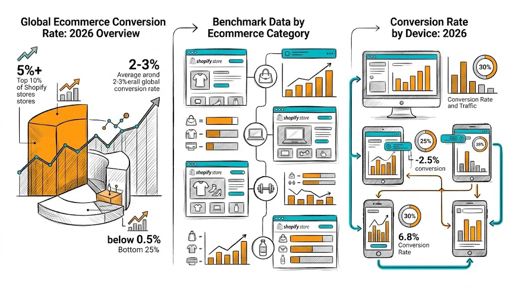 Ecommerce Conversion Rate Benchmarks 2026