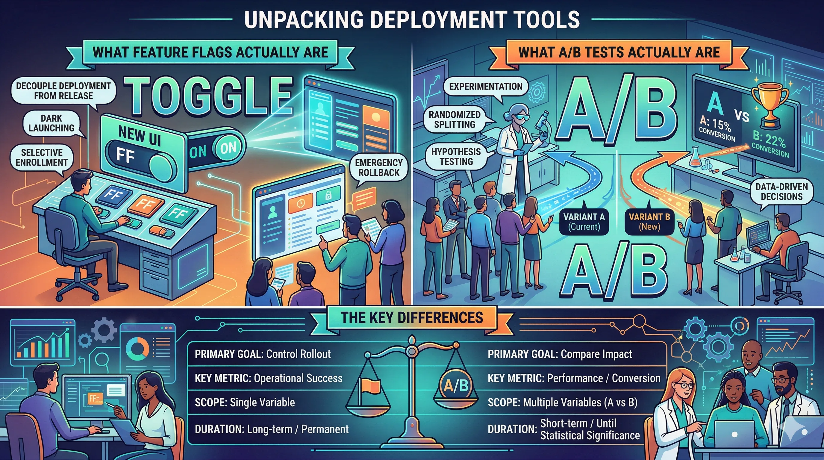 Feature Flags vs A/B Tests: When to Use Which