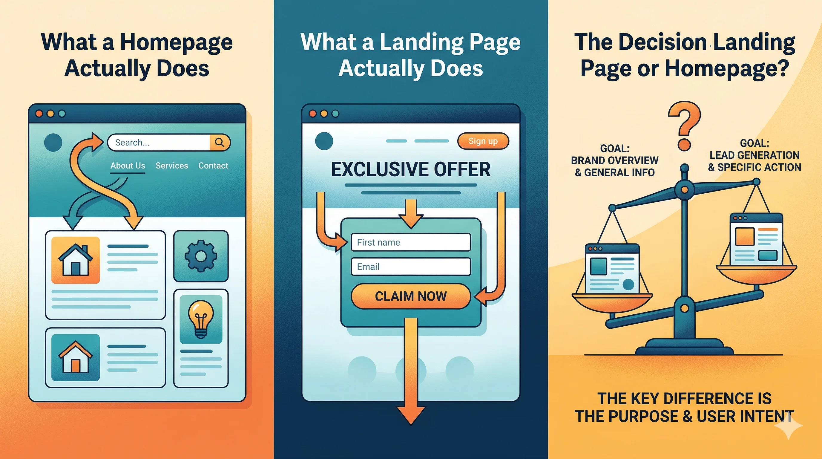 Landing Page vs Homepage: When to Use Which