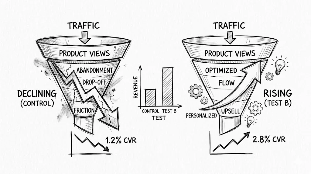 Ecommerce conversion funnel impact